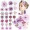 24 PCS Flower Hair Clips - Rose Hair Pins Floral Brooches Bridal Headpieces